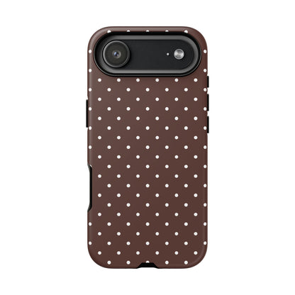 Polka Brown Tough Phone Case