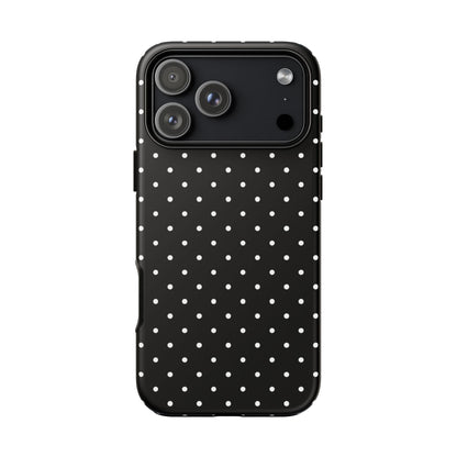 Polka Black Tough Phone Case