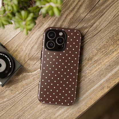 Polka Brown Tough Phone Case