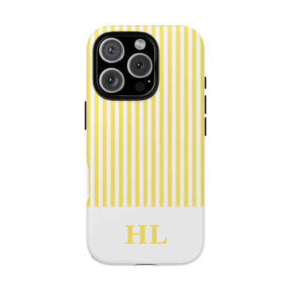 Custom Initial Stripe Tough Phone Case