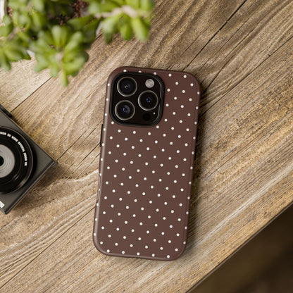 Polka Brown Tough Phone Case