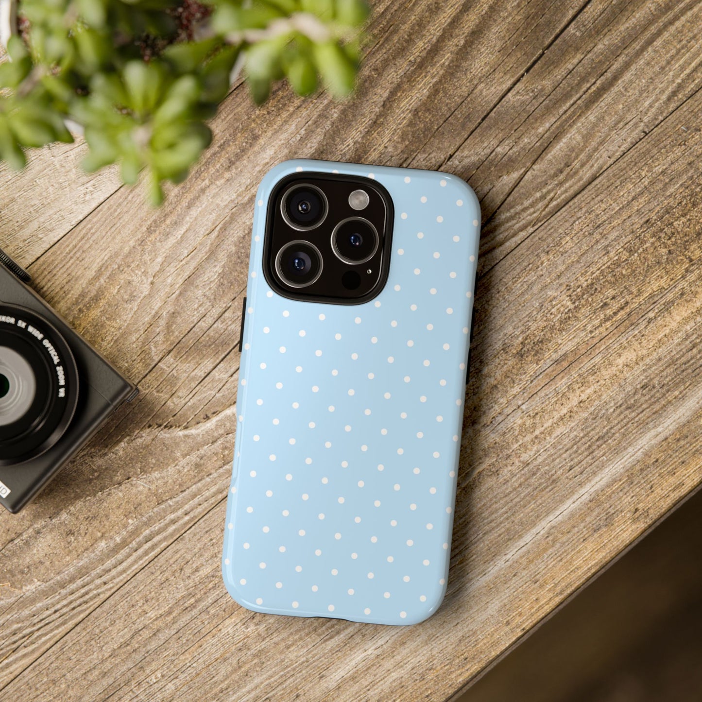 Polka Blue Tough Phone Case