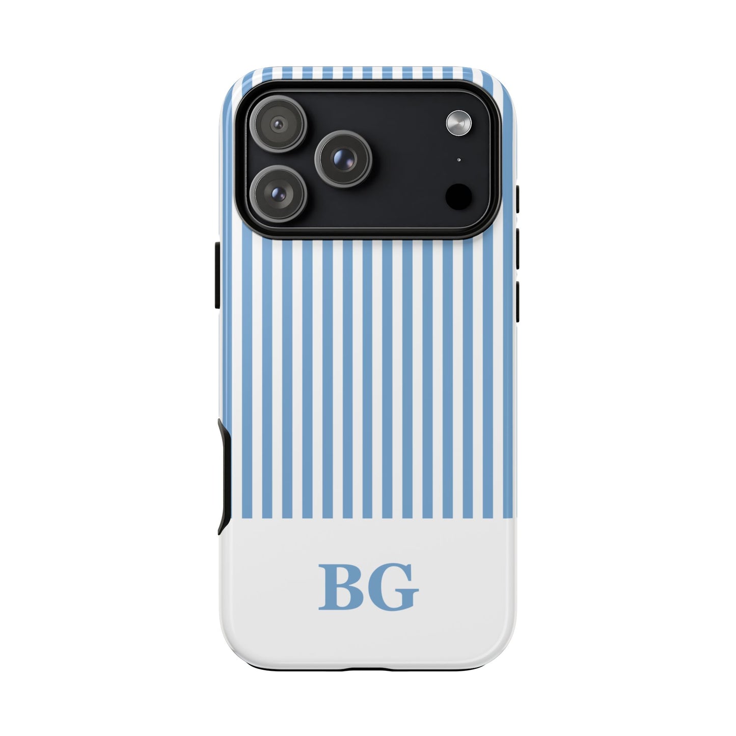 Custom Initial Stripe Tough Phone Case