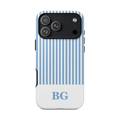 Custom Initial Stripe Tough Phone Case