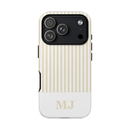 Custom Initial Stripe Tough Phone Case