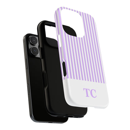 Custom Initial Stripe Tough Phone Case