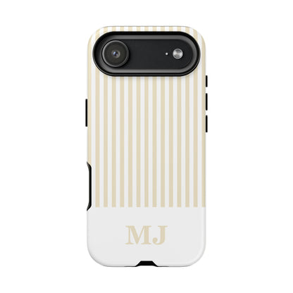 Custom Initial Stripe Tough Phone Case