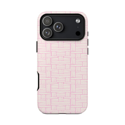 Rosy Crosshatch Tough Phone Case