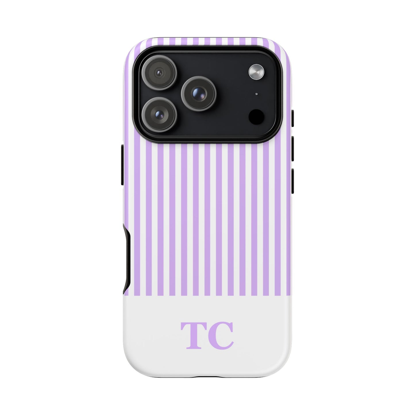 Custom Initial Stripe Tough Phone Case