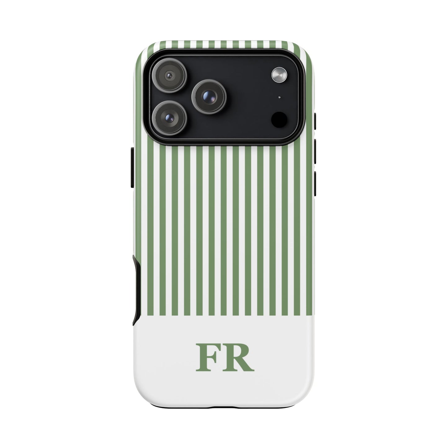Custom Initial Stripe Tough Phone Case