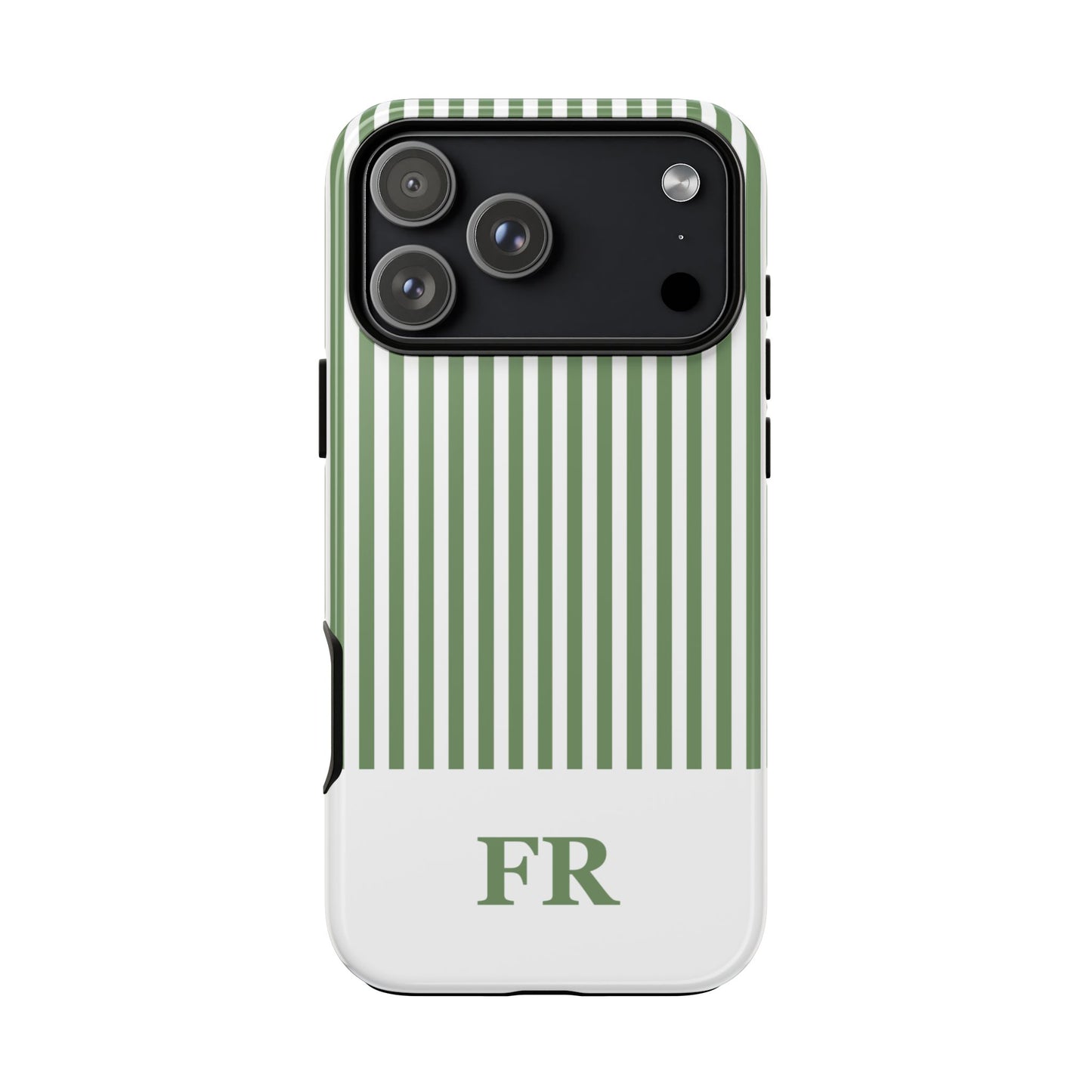 Custom Initial Stripe Tough Phone Case